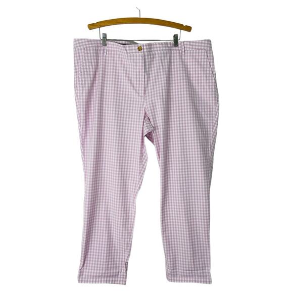 Talbots Pants - NWT Talbots purple white check gingham relaxed chino cottagecore pants 22W